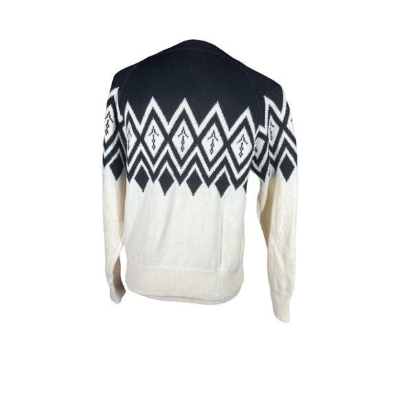 Black & White Nordic Geometric Knit Sweater | Shein | Cabin Core | Size S NWOT - Picture 2 of 6